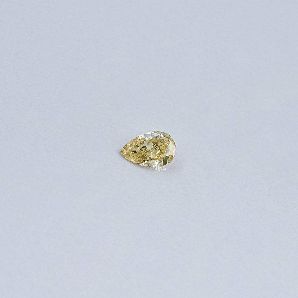 Vivid Yellow Pear Cut Lab Loose Diamond