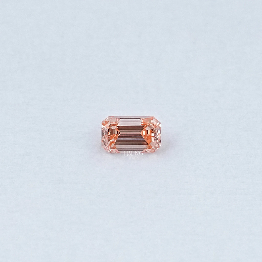 Pink Emerald Cut Lab Grown Loose Diamond