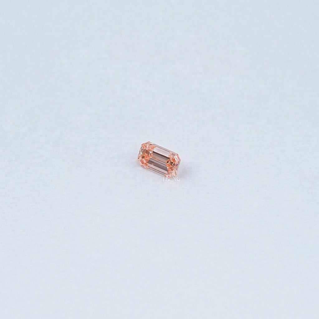 Pink Emerald Cut Lab Grown Loose Diamond