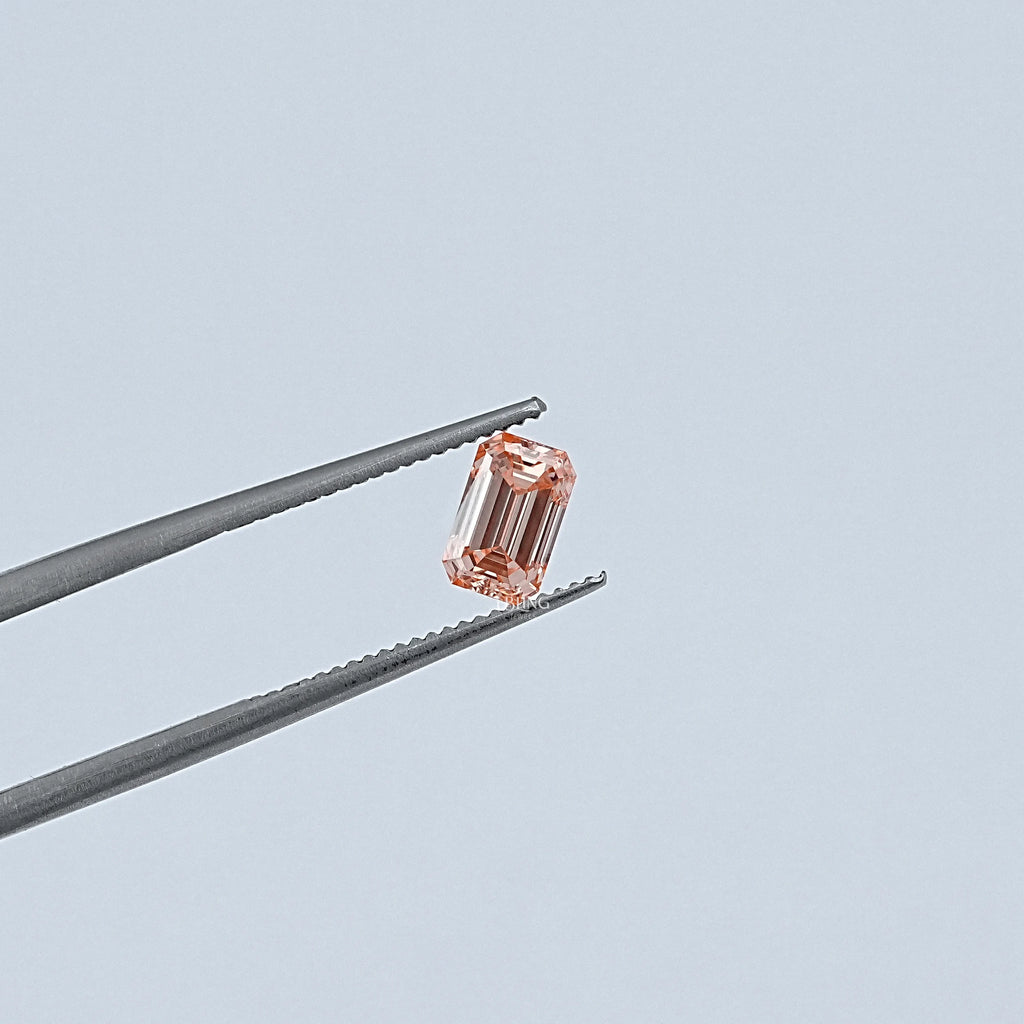 Pink Emerald Cut Lab Grown Loose Diamond