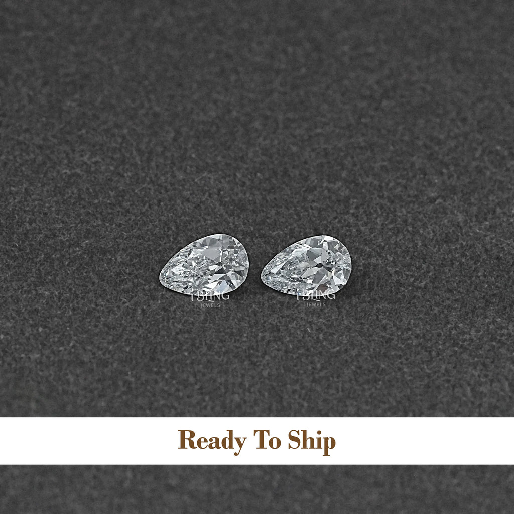 Old Mine Pear Cut CVD Diamond Matching Pair