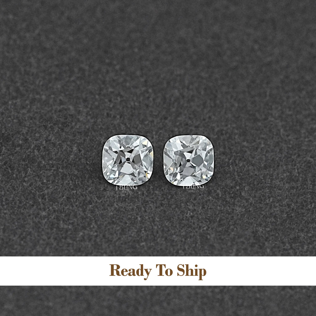 Old Mine Square Cushion CVD Diamond Matching Pair