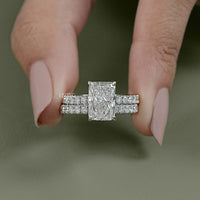 Radiant Cut Lab Grown Diamond Bridal Ring Set