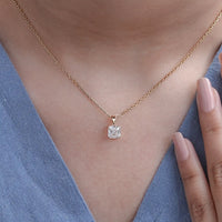 Asscher Cut Lab Diamond Solitaire Necklace