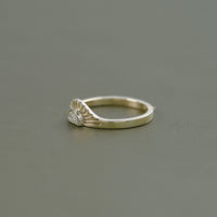 Half Moon Lab Diamond Solitaire Engagement Ring