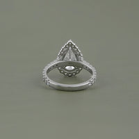 Pear Lab Grown Diamond Accent Halo Engagement Ring