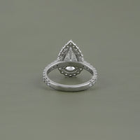 Pear Lab Grown Diamond Accent Halo Engagement Ring