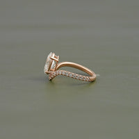 Oval Lab Grown Diamond Solitaire Accent Ring