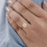 2 Carat Bezel Set Asscher Diamond Engagement Ring