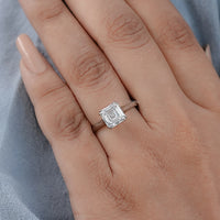 Asscher Lab Diamond Solitaire Engagement Ring