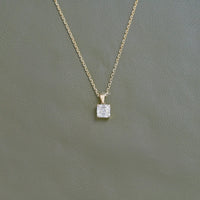 Asscher Cut Lab Diamond Solitaire Necklace