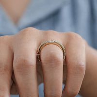 Baguette And Round Diamond Filigree Wedding Band