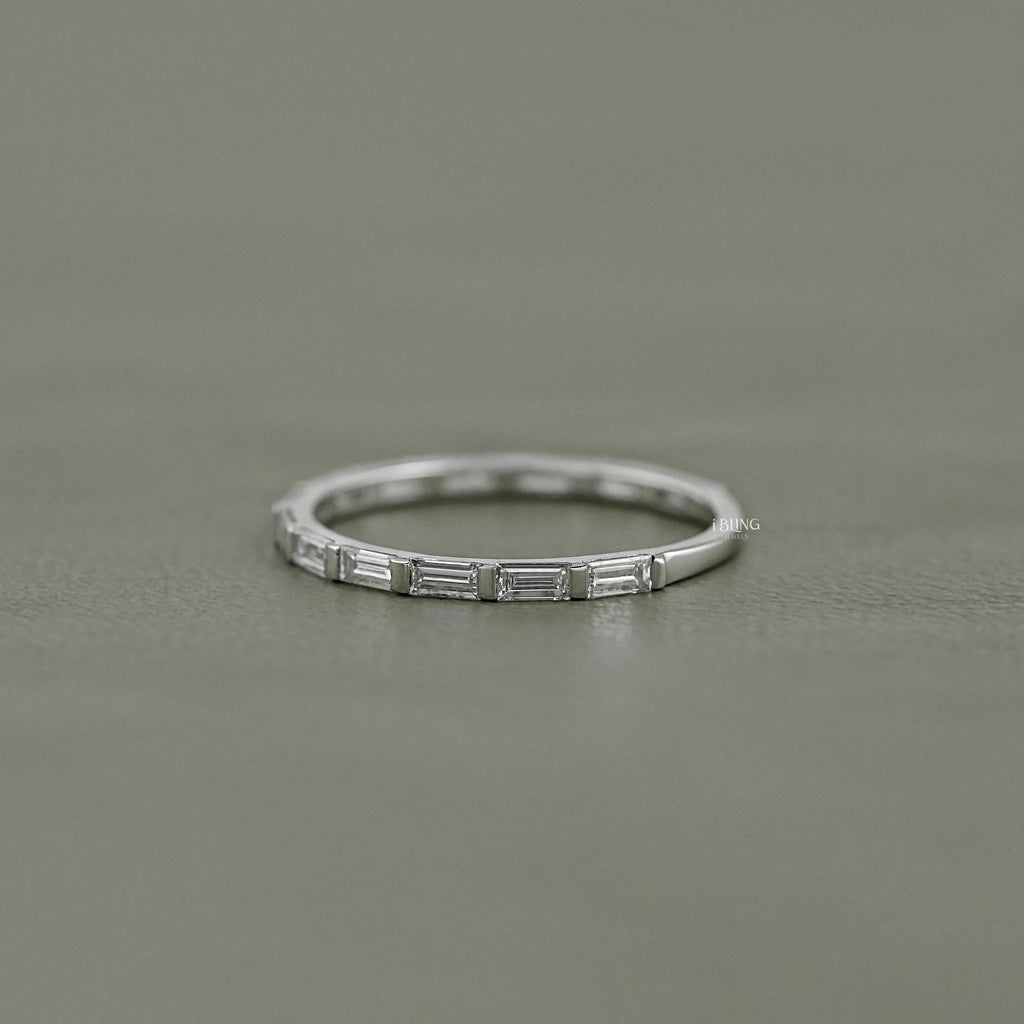 Baguette Cut Lab Diamond Wedding Eternity Band