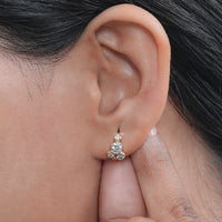 Round Lab Diamond Bezel Set Hoop Earrings