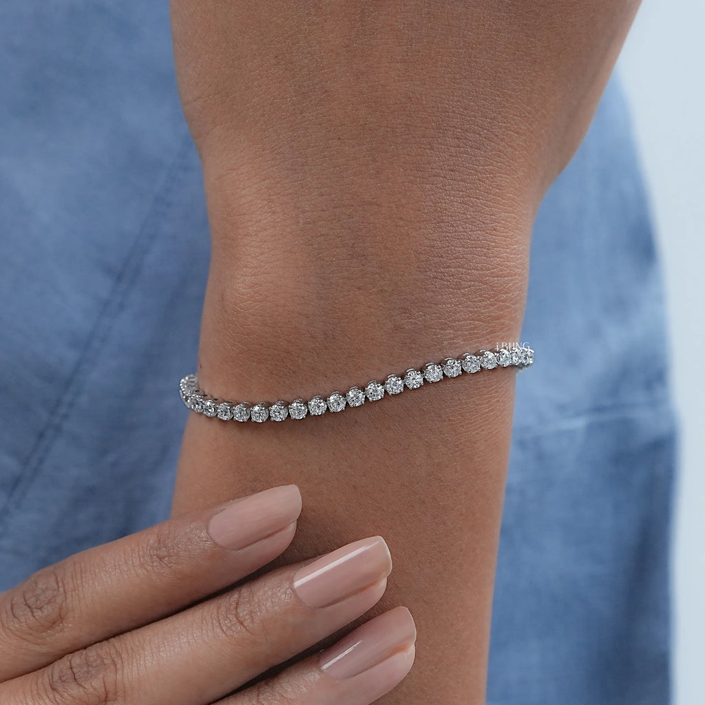 2.50 MM Round Lab Diamond Tennis Bracelet