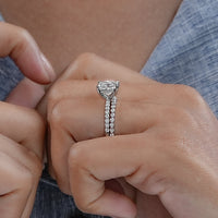 Princess Cut Lab Diamond Bridal Ring Set