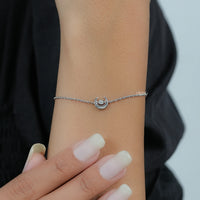 Half Moon Shape Round Cut Lab Diamond Bracelet