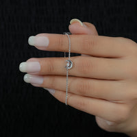 Half Moon Shape Round Cut Lab Diamond Bracelet