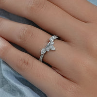 Pear Cut Lab Made Diamond Chevron Ring