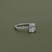 Elongated Cushion Diamond Engagement Ring