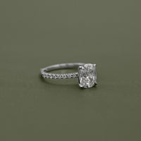 Elongated Cushion Diamond Engagement Ring
