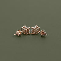 Elongated Cushion Lab Diamond Solitaire Stud Earrings