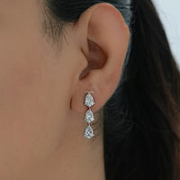 Pear Cut Lab Grown Diamond Dangle Drop Earrings