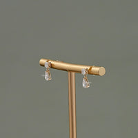 Pear And Round Lab Diamond Drop Earrings