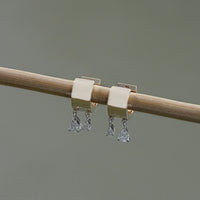 Pear Lab Diamond Huggie Hoop Earrings