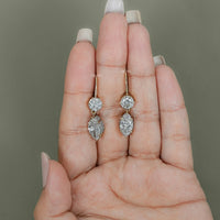 Round & Marquise Lab Diamond Dangle Drop Earrings