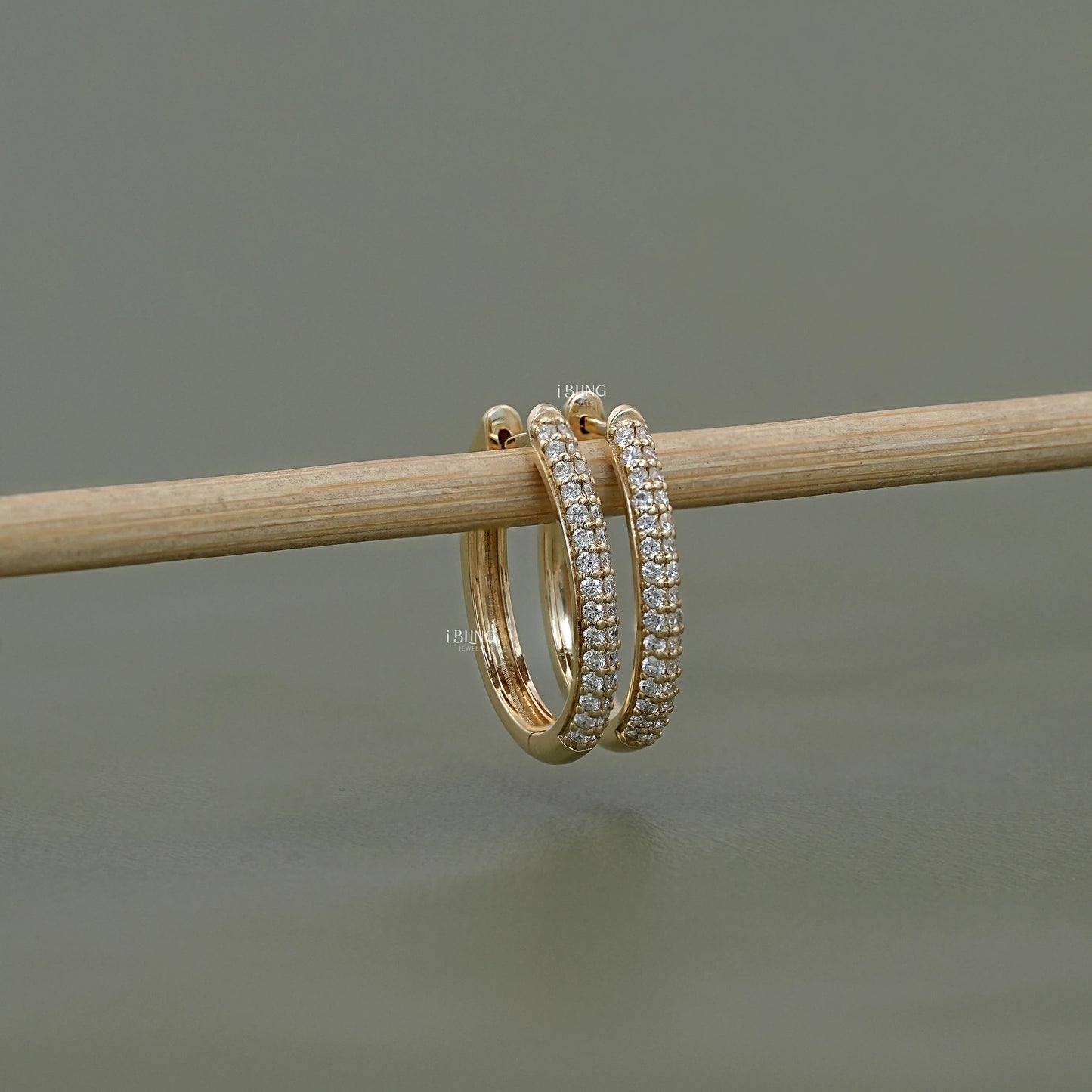 Round Lab Diamond Hoop Earrings