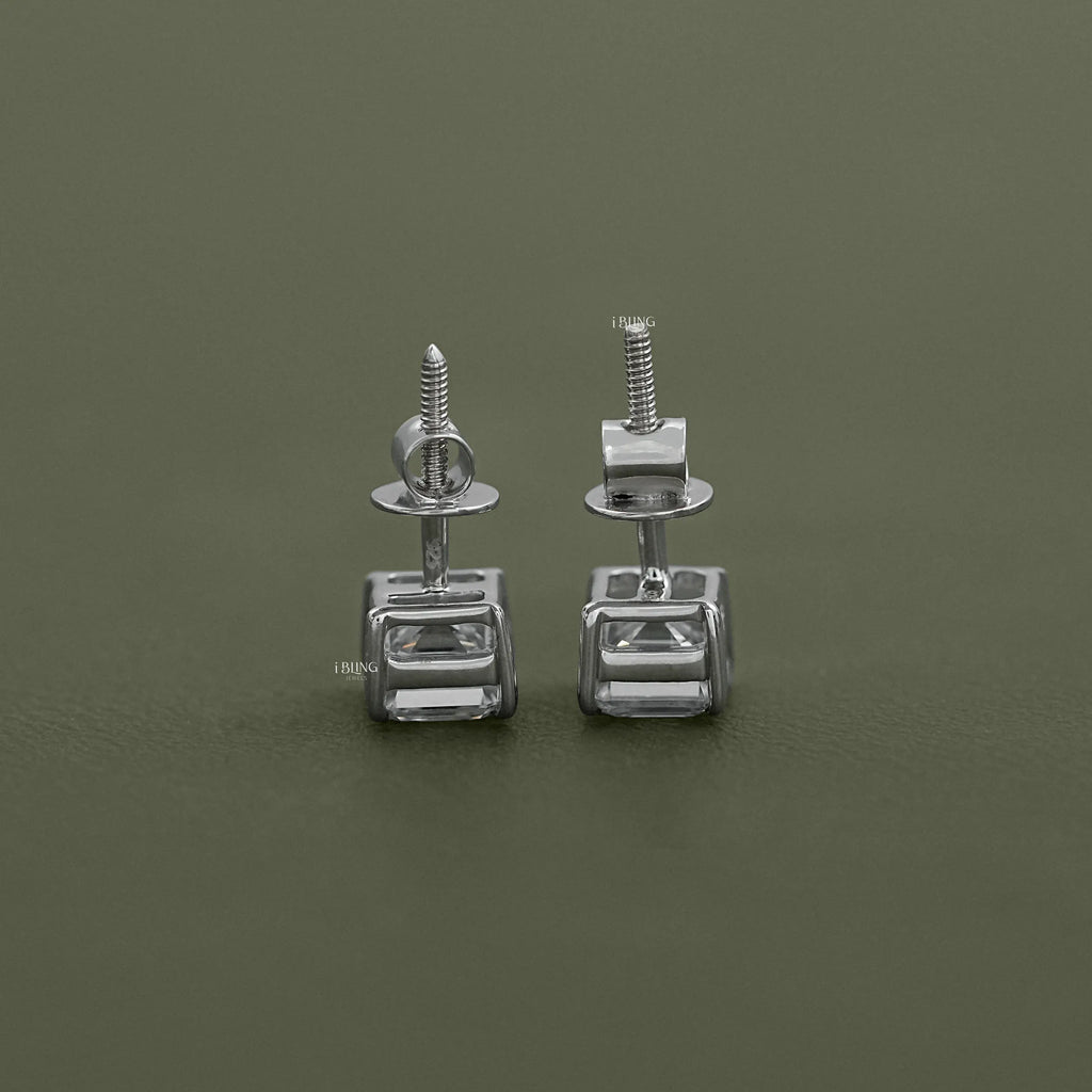 Asscher Lab Diamond Stud Earrings
