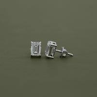 Emerald Lab Diamond Stud Earrings