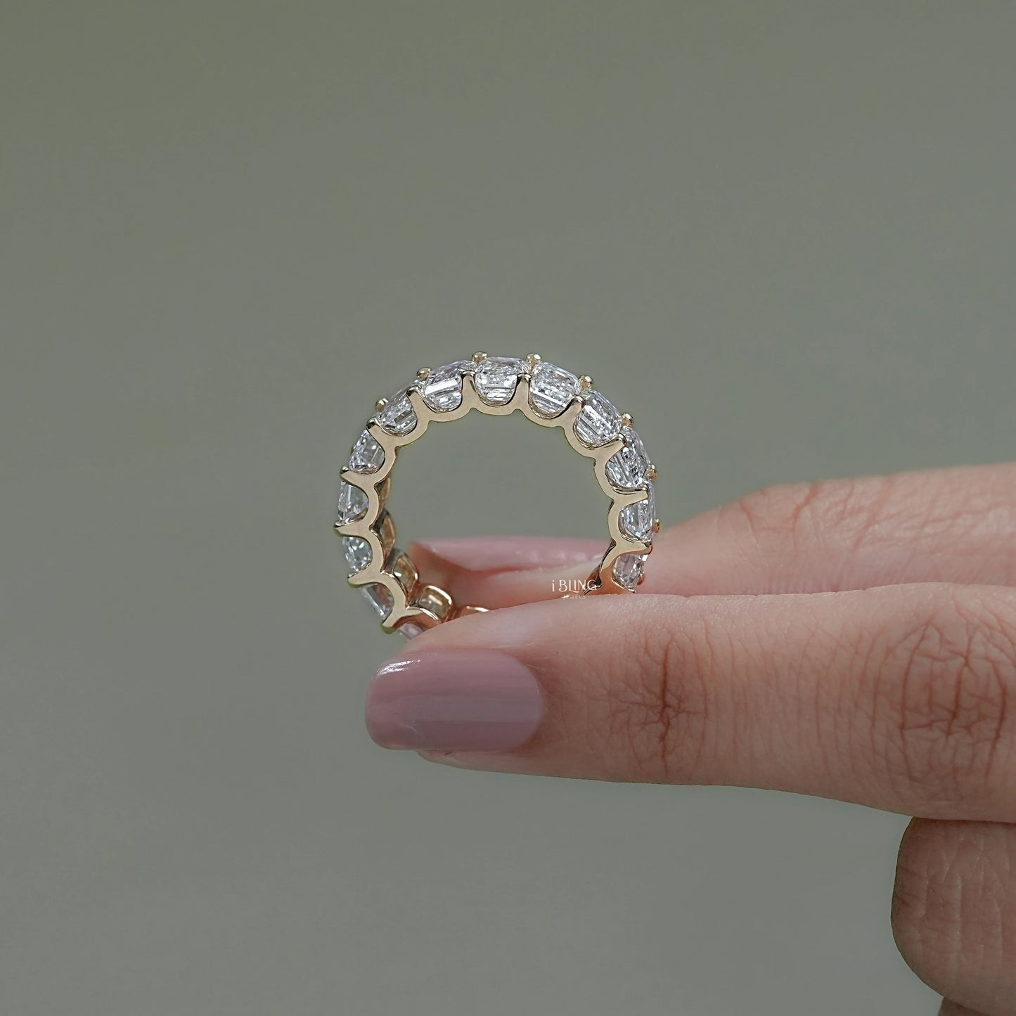 Emerald Cut Lab Diamond Full Eternity Band