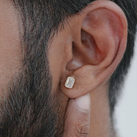 Emerald Cut Lab Diamond Stud Earring