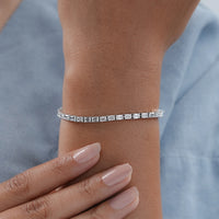 Emerald Cut Lab Grown Diamond Tennis Bracelet