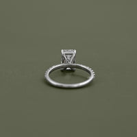 Radiant Lab Diamond Solitaire Accent Engagement Ring