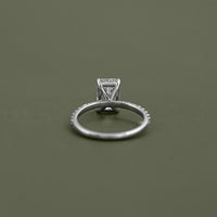 Radiant Lab Diamond Solitaire Accent Engagement Ring