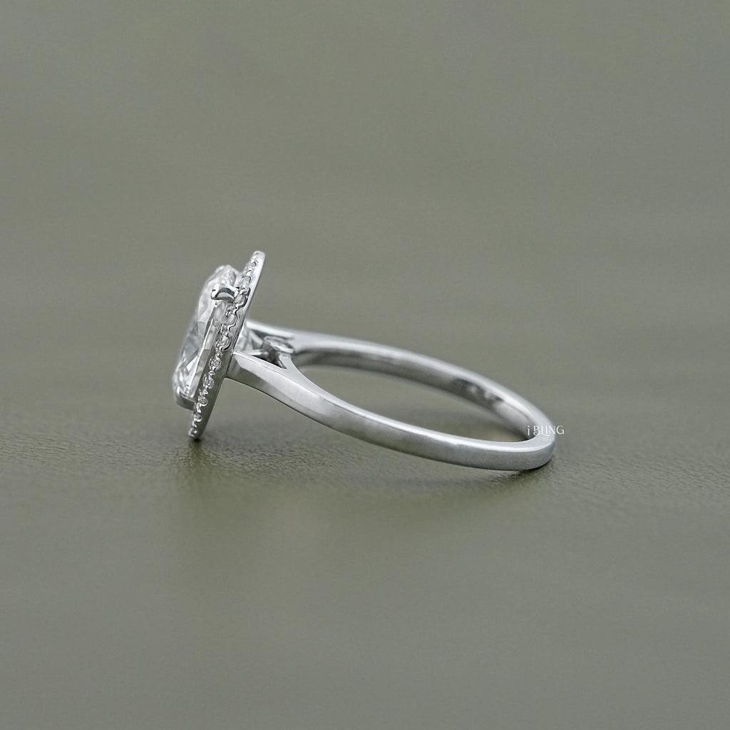 Oval Cut CVD Diamond Halo Ring