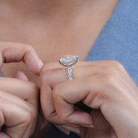 Radiant Lab Diamond Hidden Halo Solitaire Accent Ring