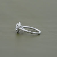 Round Cut Lab Diamond Halo Engagement Ring
