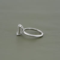 Emerald Lab Diamond Solitaire Engagement Ring