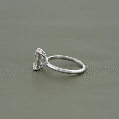 Emerald Lab Diamond Solitaire Engagement Ring