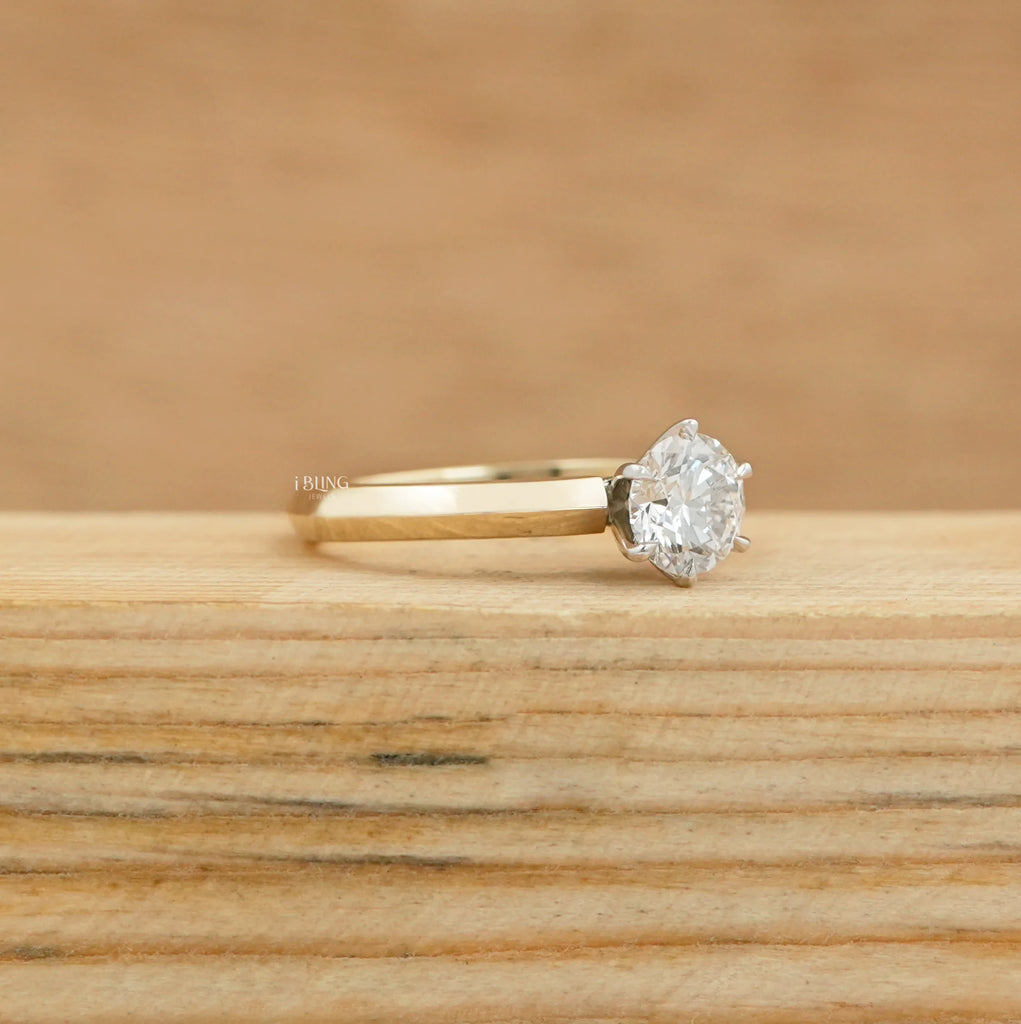 Round Lab Grown Diamond Solitaire Engagement Ring