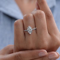 Marquise Cut Lab Diamond Engagement Ring
