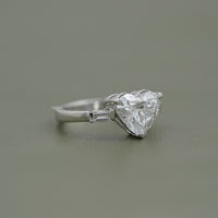 Three Stone Heart Lab Diamond Engagement Ring