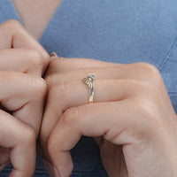 Half Moon Lab Diamond Solitaire Engagement Ring