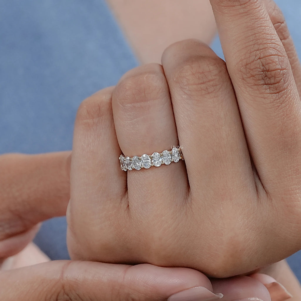 Oval Lab Diamond Full Eternity Wedding Band