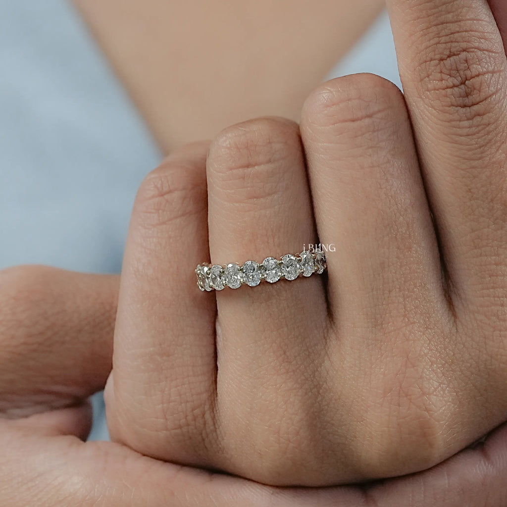 Oval Lab Diamond Full Eternity Wedding Band