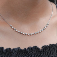 Old European Round Diamond Half Tennis Necklace